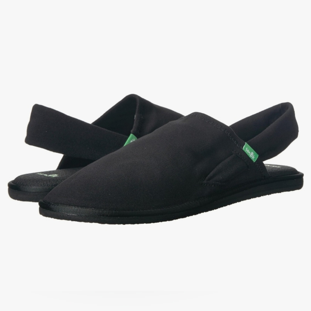 Sanuk Black Slip-On Slingback Sneakers